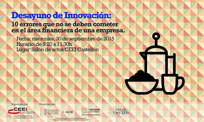 Invitacin Desayuno de innovacin CEEI Castelln, mircoles 30 de septiembre