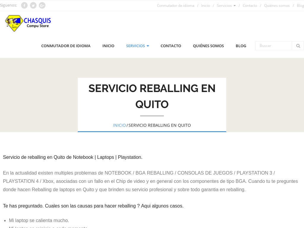 Servicio de Reballing en Quito