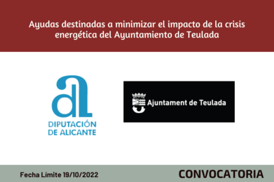 Ayudas destinadas a minimizar el impacto de la crisis energética del Ayuntamiento de Teulada