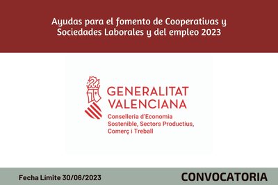Ayudas para el fomento de Cooperativas y Sociedades Laborales y del empleo 2023