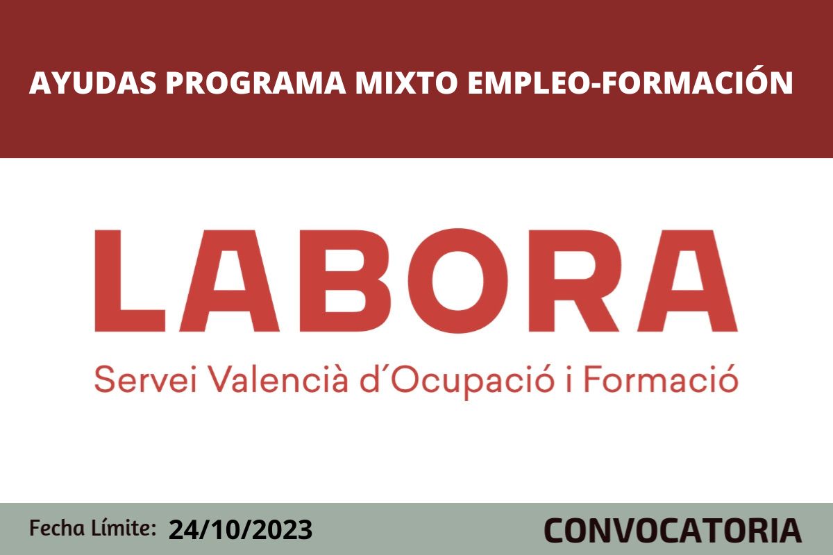 ayudas del programa mixto de Empleo-Formación Garantía Juvenil 2023