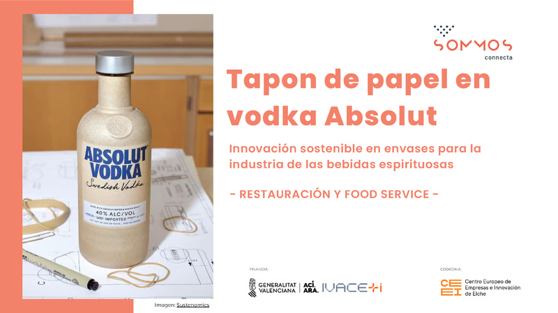 Tap�n de papel en vodka Absolut