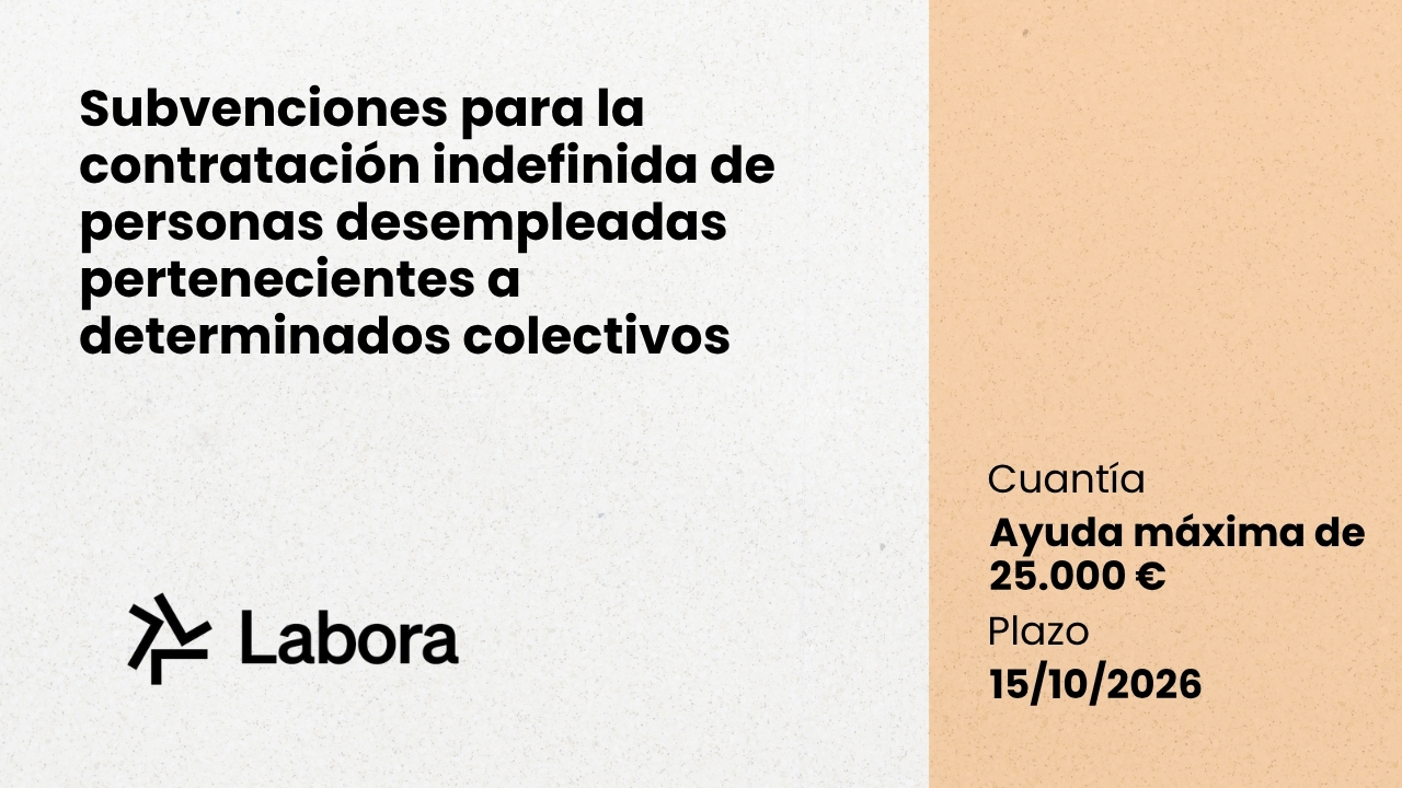 Subvenciones para la contrataci�n indefinida de personas desempleadas pertenecientes a determinados colectivos
