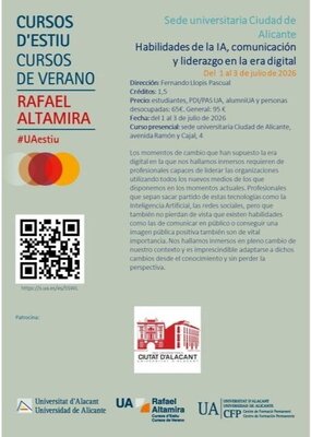 Curso de verano UA 2026: Habilidades de la IA, comunicación y liderazgo en la era digital