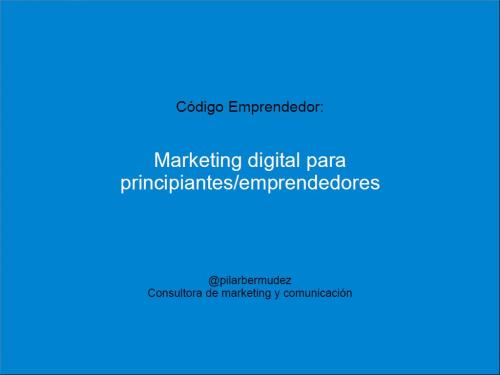 portada ponencia marketing digital para principiantes