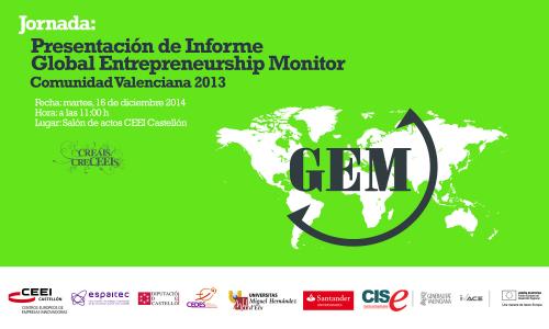 Jornada: Presentacin de Informe Global Entrepreneurship Monitor Comunidad Valenciana 2013