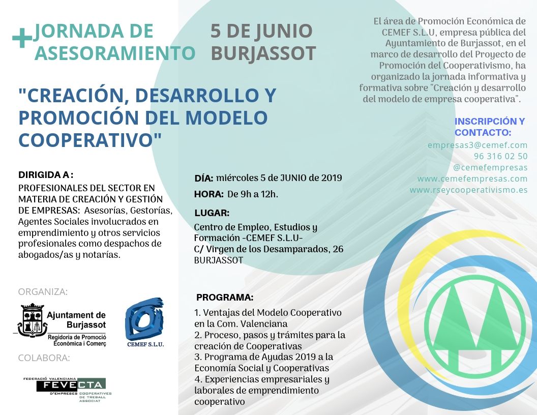 JORNADA DE ASESORAMIENTO "Creacin, desarrollo y promocin del modelo cooperativo" Dirigido a Profesionales