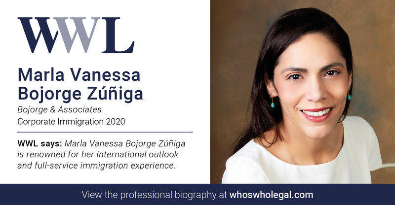 Mi reconocimiento internacional, Who�s Who Legal Corporate Immigration Spain 2020 Marla Vanessa BOJORGE Z��IGA.[;;;][;;;]